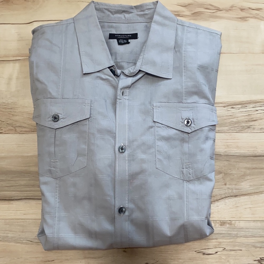 Structure Modern Fit XL Long Sleeve Grey Shirt - Picture 8 of 8